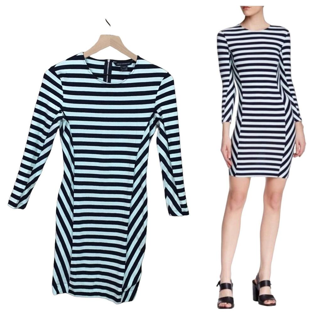 French Connection Summer Striped Dress - Green/Blue - 6